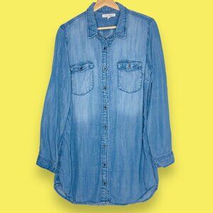 Life in Progress Chambray Top Shirt Dress Shacket Size L Comfort Hiking Outdoor
